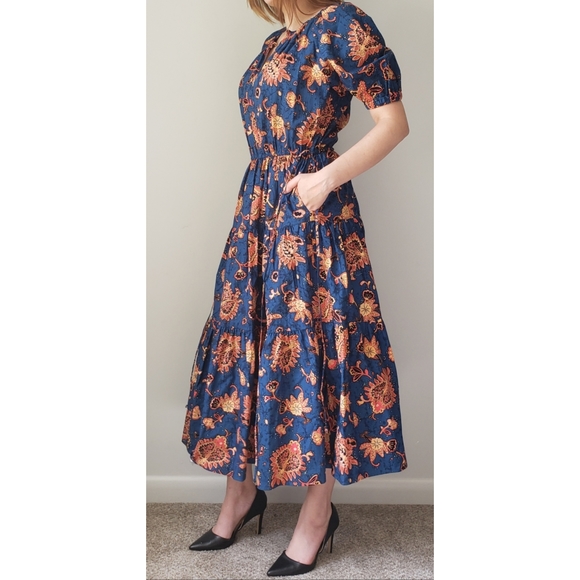 A.L.C. Dresses & Skirts - A.L.C. Tiered Paisley Floral Print Cotton Maxi Dress